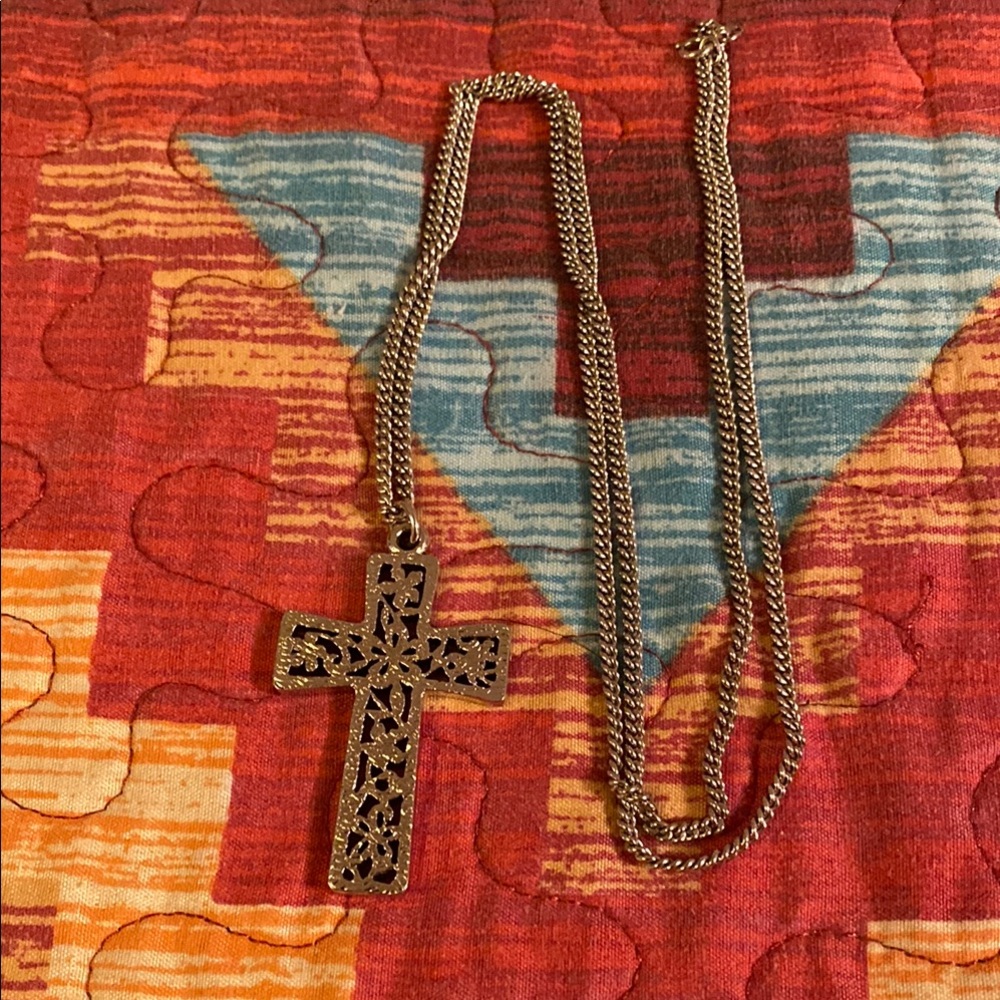 Silver Cross Pendant Necklace